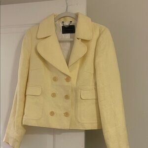 Banana Republic Pale Yellow Double-Breasted Blazer